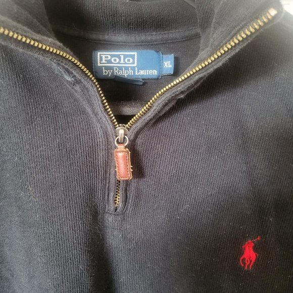 Zip Neck Cotton Sweatshirt by Polo - Picture 2 of 3